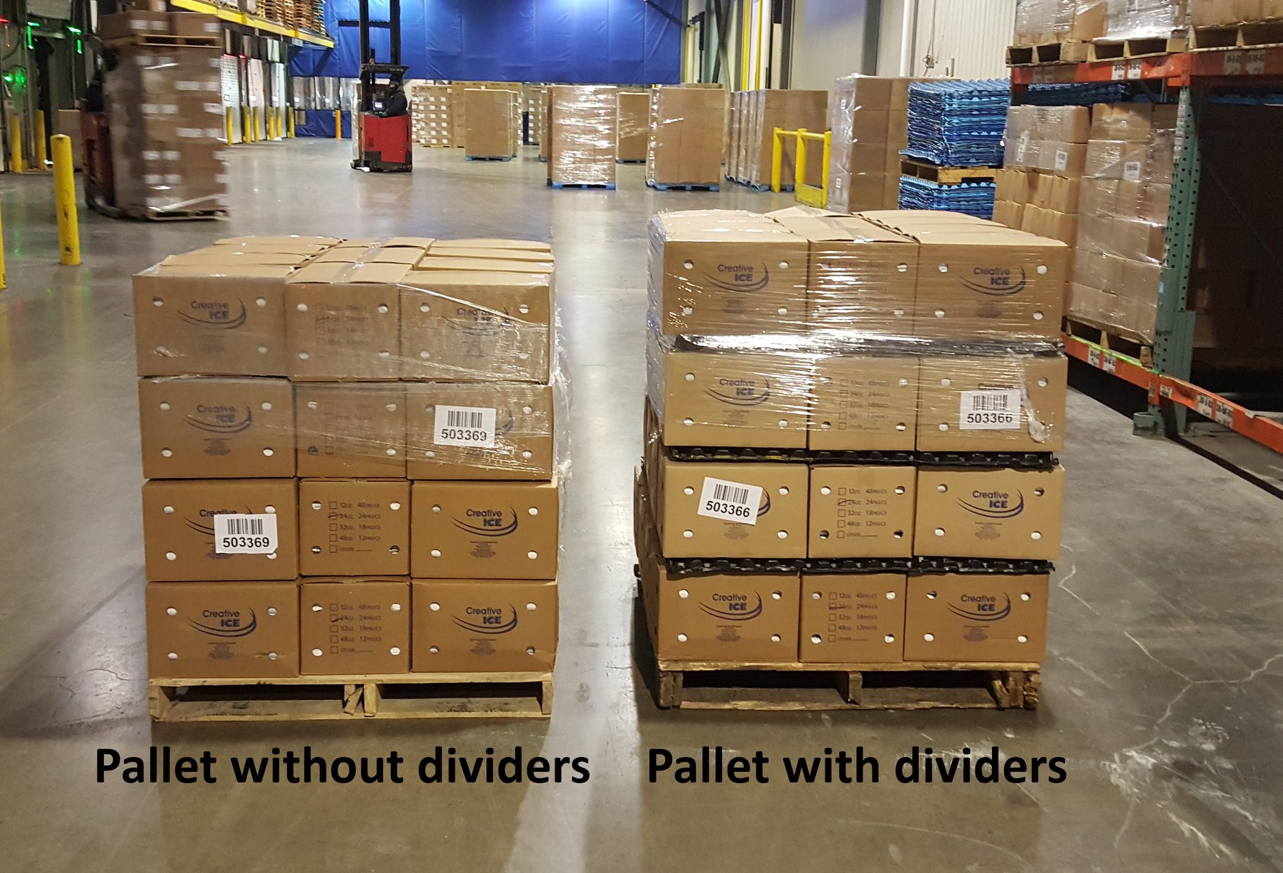 Pallet Dividers for Faster Freezing